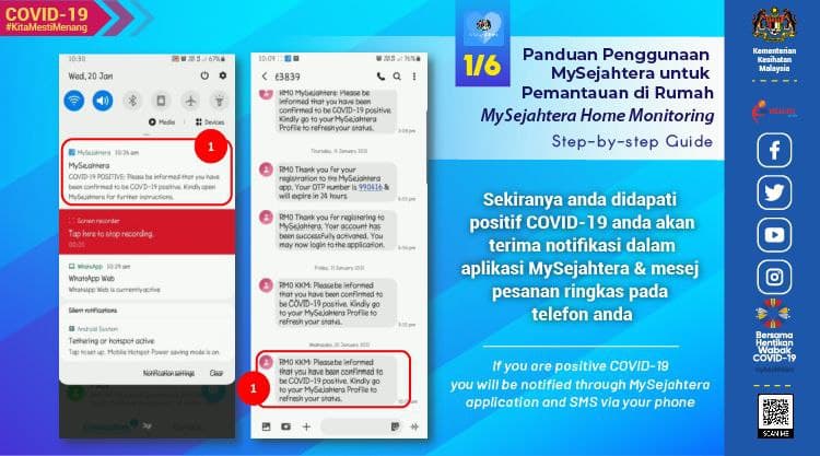 How to update mysejahtera if positive